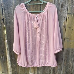Lane Bryant Sheer Embroidered Blouse Sz. 18/20
